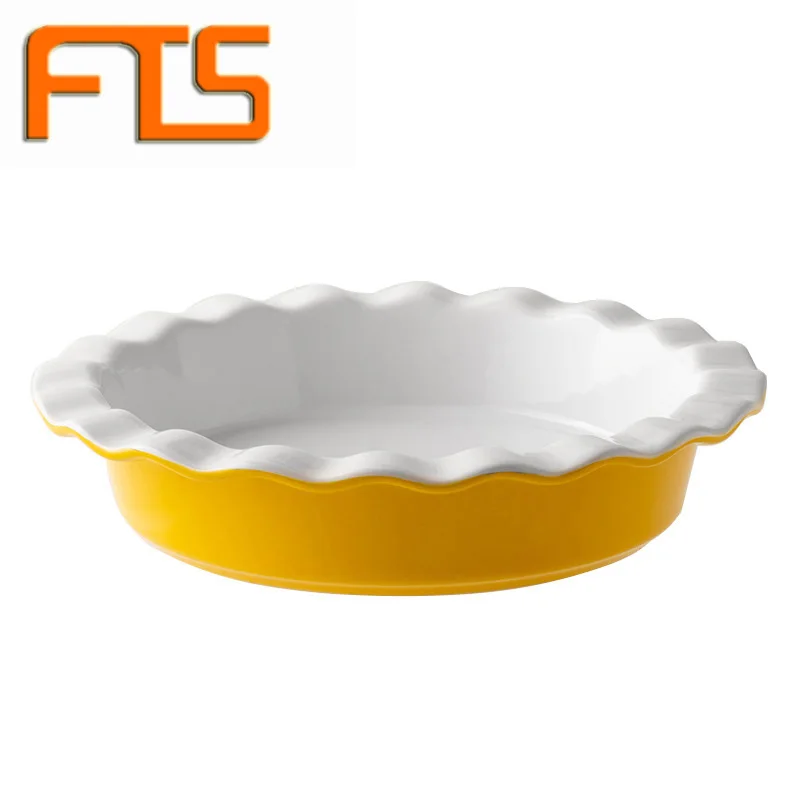 FTS baking dishes custom kitchen round oven commercial porcelain food nonstick bakeware ceramic baking dish