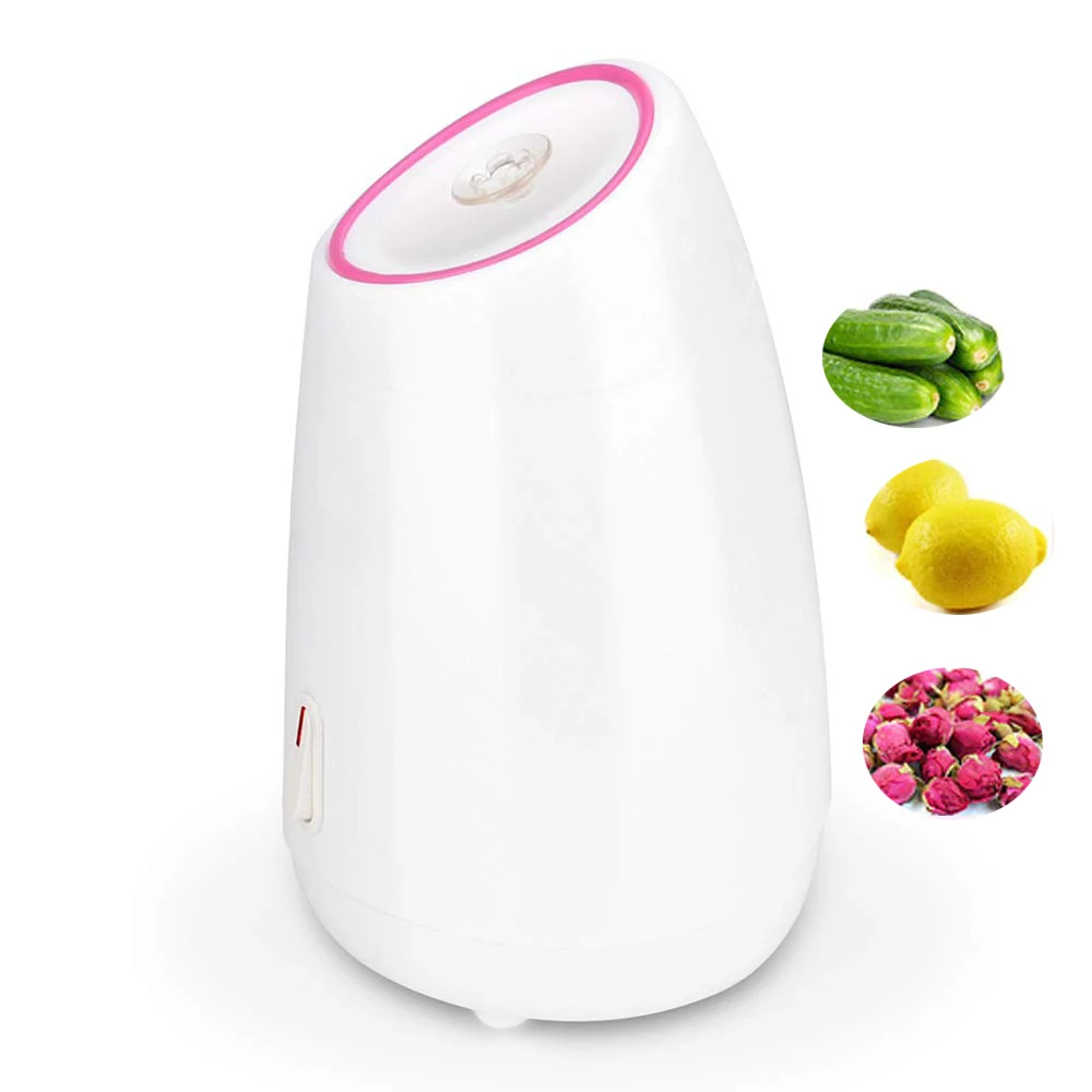 Electric nano facial steamer mist spray vaporizer fruit inhaler machine mini beauty device for home use salon travel white/pink