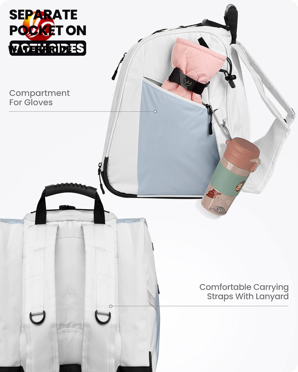 Custom 2023 snowboarding backpack ski boots bag with helmet outdoor 38L ski boot bag backpack