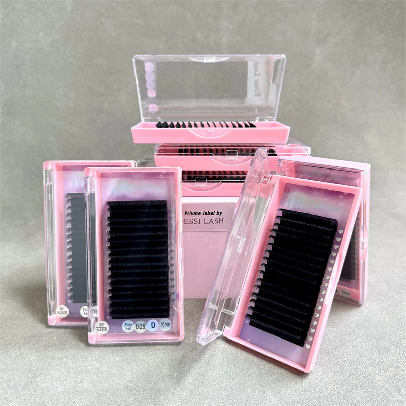 Loose Bottom Velvet Individual Mink 16 rows lash extensions best M curl lashes extension factory