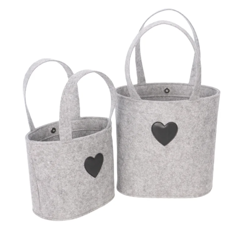 Pack of 2 felt Organiser Foldable storage basket kit with BSCI