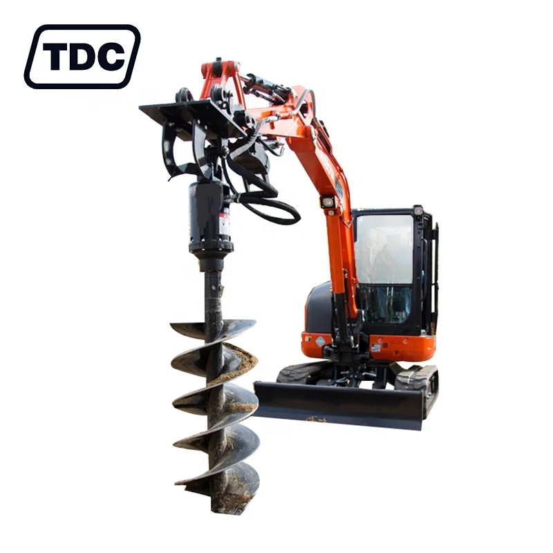 Hot Sale 2000-4000Nm Torque Hydraulic Post Hole Digger Earth Drilling Auger for 3.5 Ton Excavator