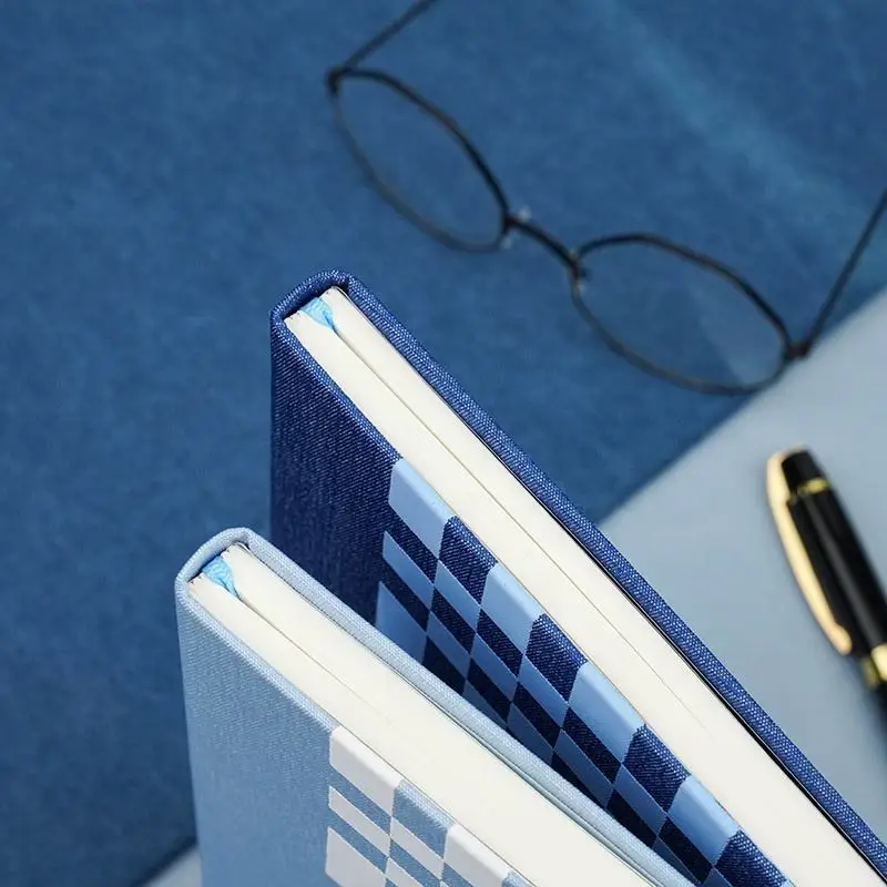 AP Fashion Denim Cover Plaid Style Foil Stamp And Magnet diary with lock Notebook diaries Office Fabric diary 2023