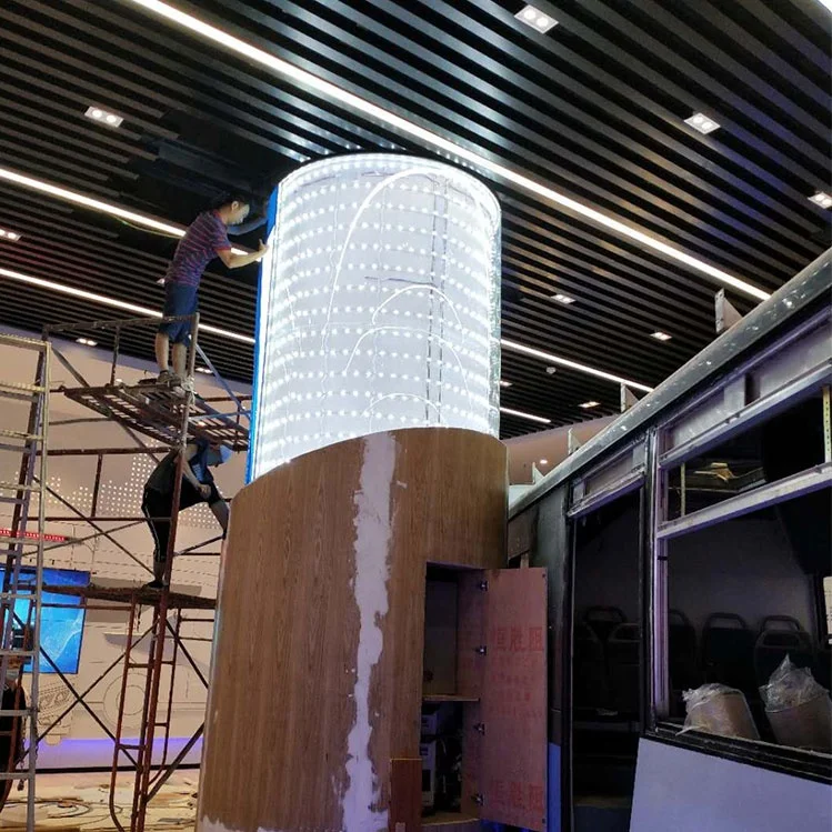 Персонализированные световые коробки, знаки, цилиндрическая стойка, светодиодная круглая колонка, рекламный световой короб