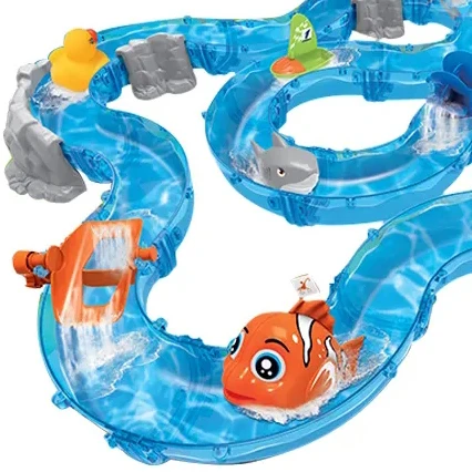 Kids Water Track 2 Player Fishing Game Desktop Toys With Waterproof Mat