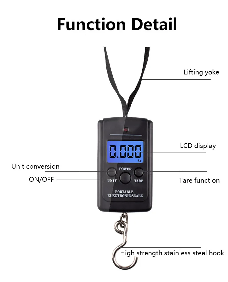 Clearance price Portable 40kg 10g Electronic Scale Hanging Fishing Luggage Digital Pocket Weight Hook Scale Worldwide Store
