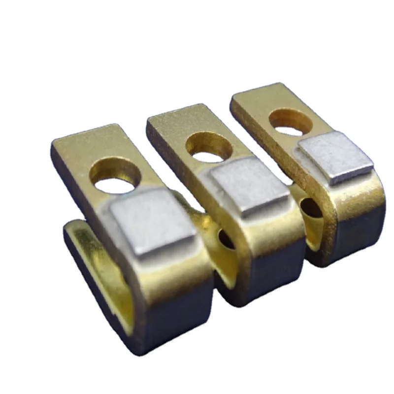 Электрическая медная контактная пластина серебристого цвета