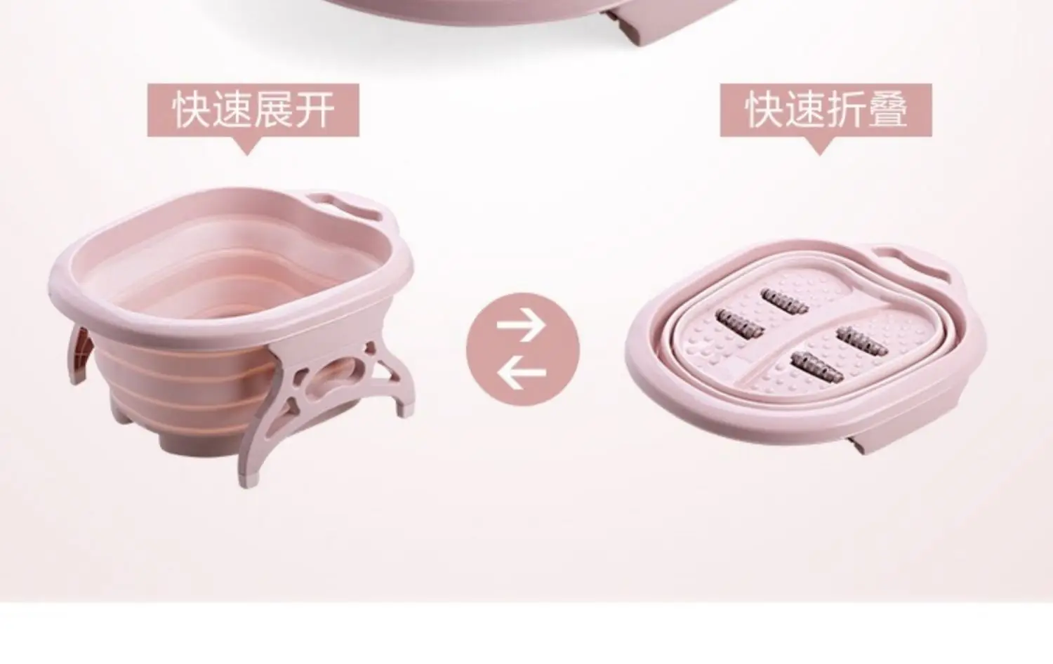 Foldable Portable Bathtub Plain Foaming Foot Soaking Bucket Massage Collapsible Footbath Basin with Lid