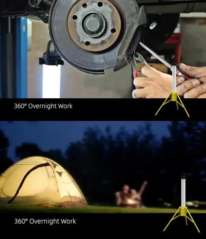 New Product Outdoor Hanging Portable  Connectable IP54 65W Construction Site Camping LED 360 Beam Angle Cylindrical Work Light