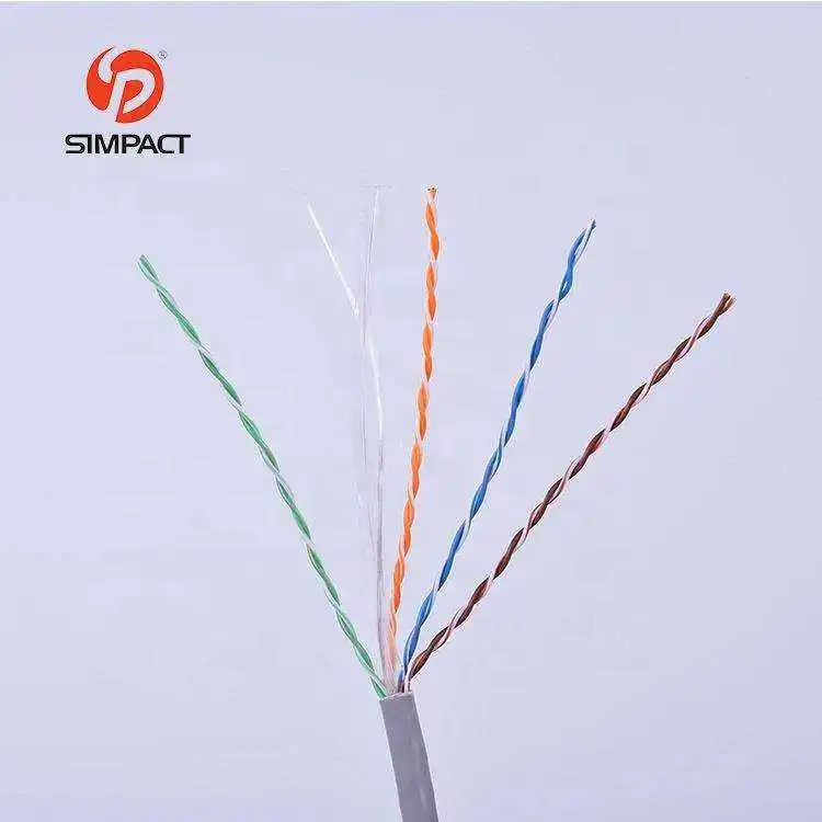Simpact Supply Pvc/Pe/Lszh/Cmp/Cmr Jacket 23Awg Pure Copper Cable Utp Cat 6 Exterior Network Cable Per Meter Price