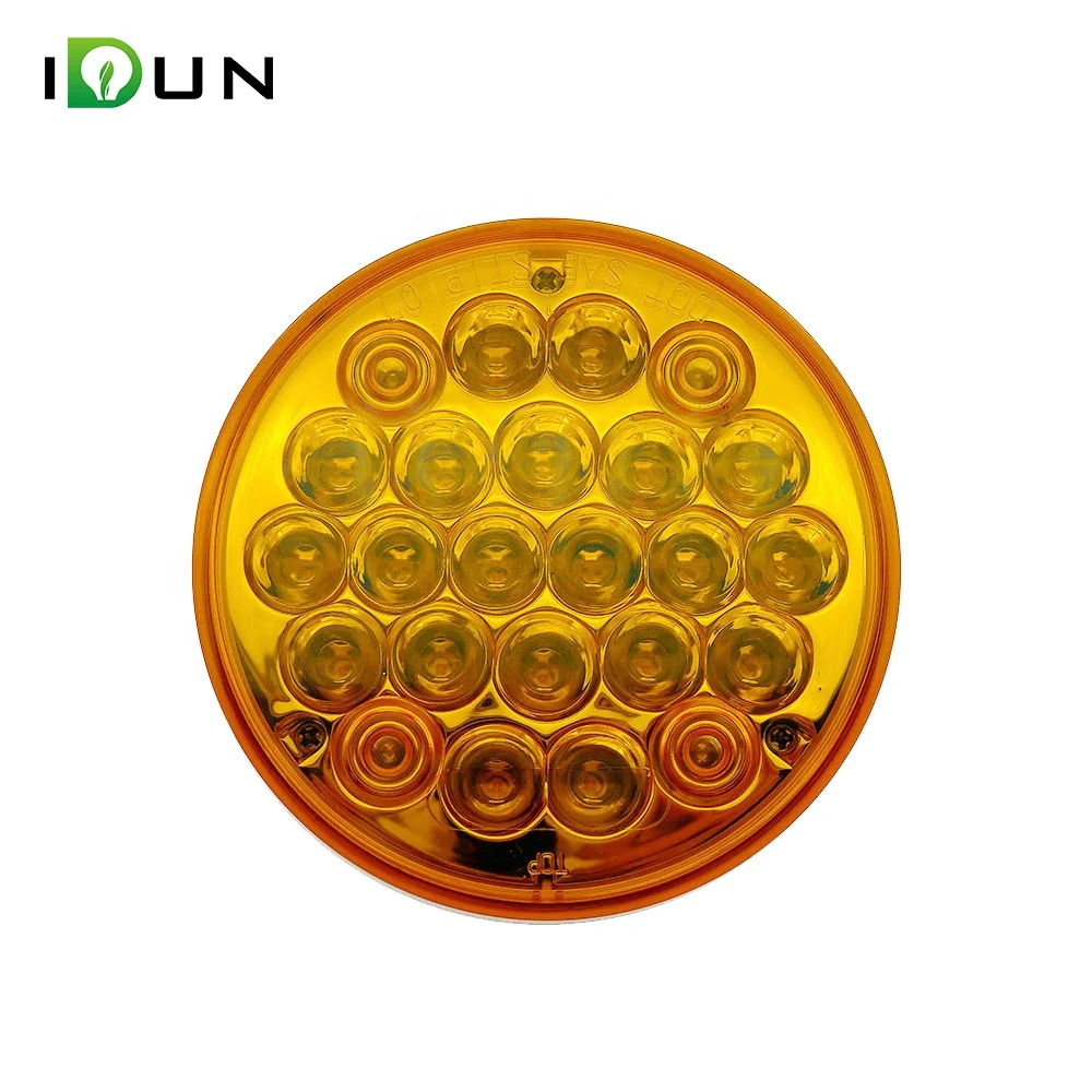 24  Piranha LED 4 Inch Round RV Tail Light for Truck Trailer Van Lorry Stop Turn Tail Combination Lights With rubber grommet