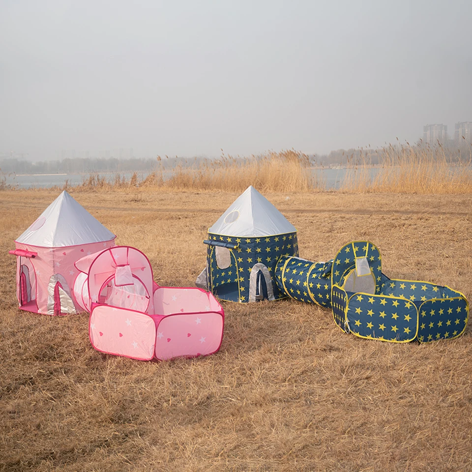 Wholesale Indoor Pink Blue Children Castle Play Tent  Toys House Tent Kids Play Toy Tents For Girls