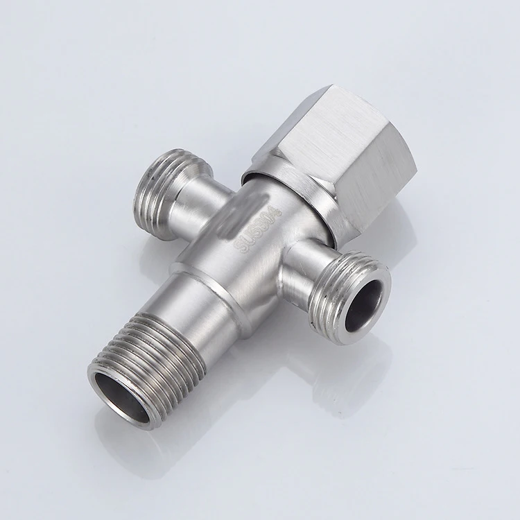 Bathroom 304 stainless steel toilet water heater hot and cold double outlet triangle valve