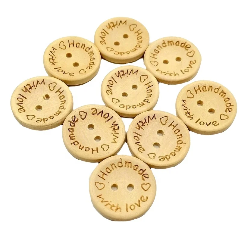 Custom Original Round Two Holes Handmade Wooden Buttons