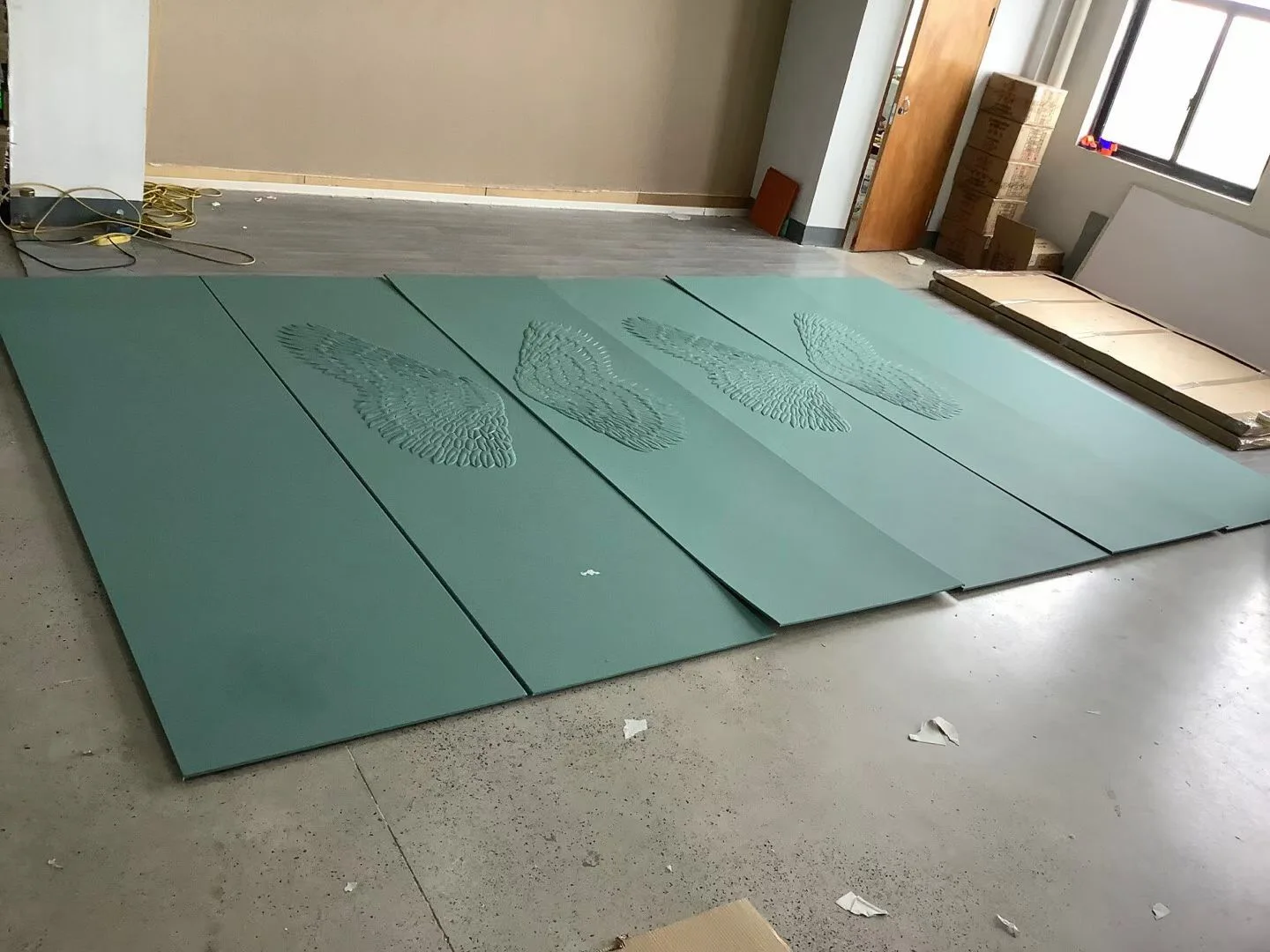 Zhenling Interior Design Leather Diamond Quilting Design wall panel With A Split