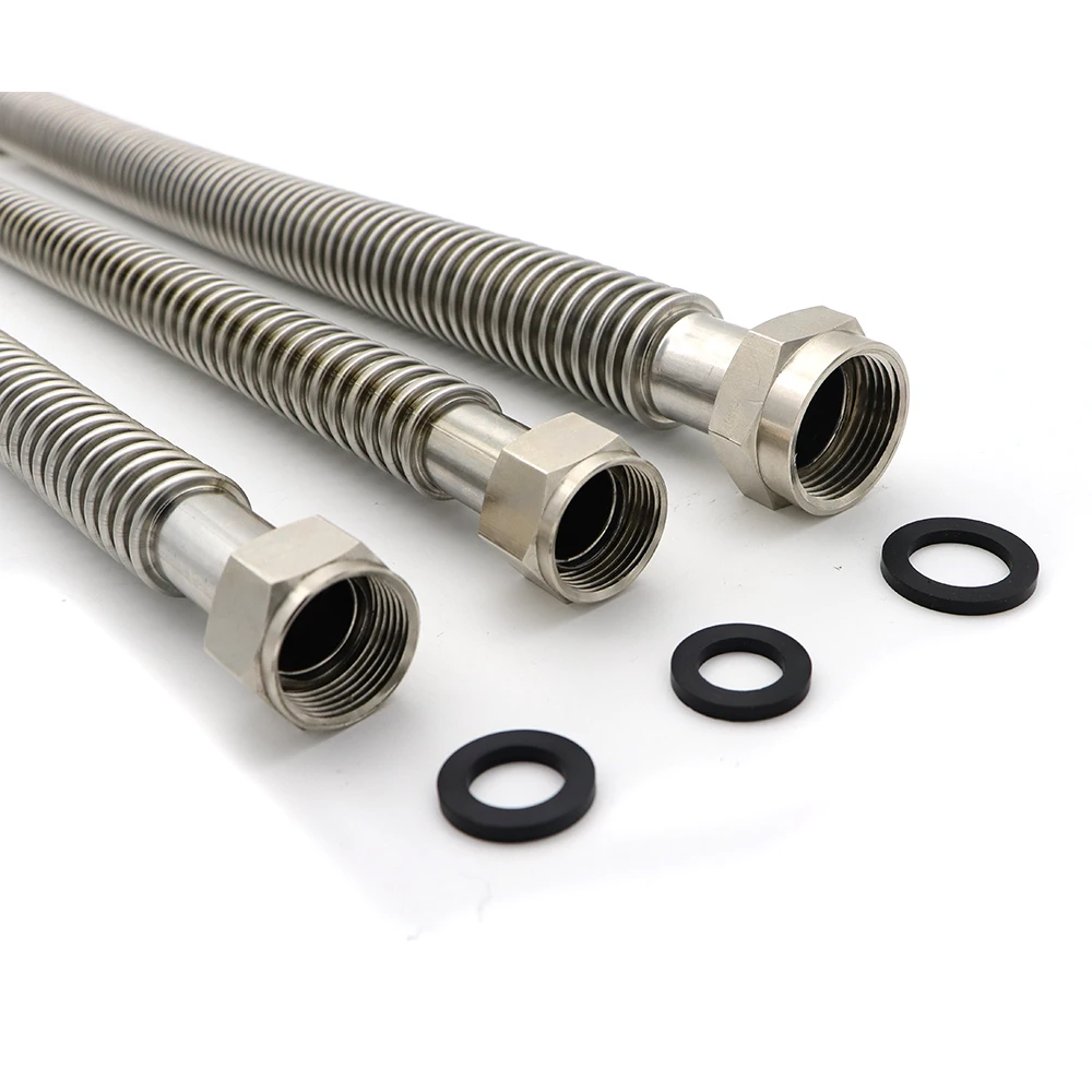 6mm Diameter Stainless Steel Corrugated Flexible Hose Tubing Pipe Gas Line for BBQ Stove Grill, Heating Appliance