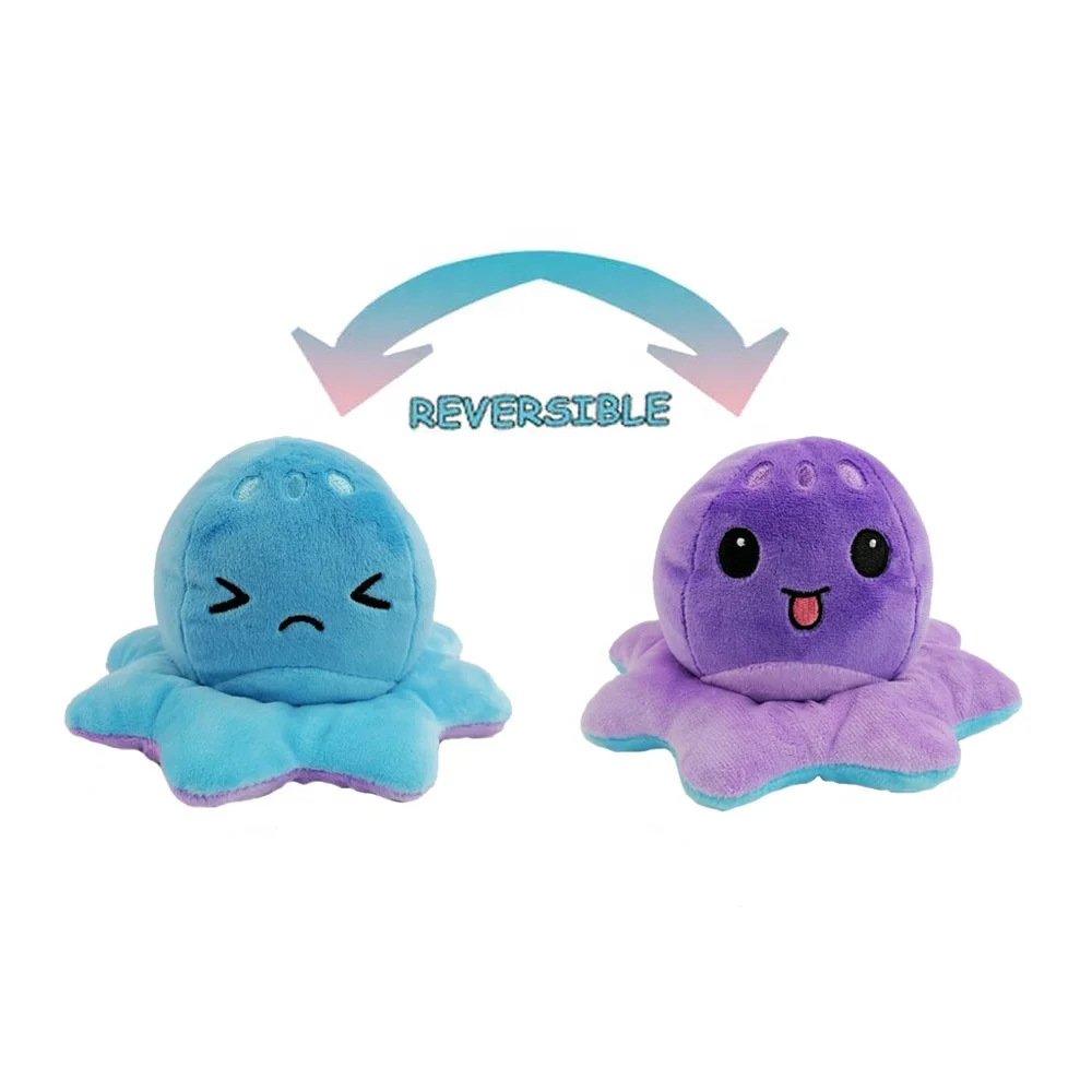 Stuffed Animals Octopus Reversible Soft Toys Funny Cute Plush Jellyfish