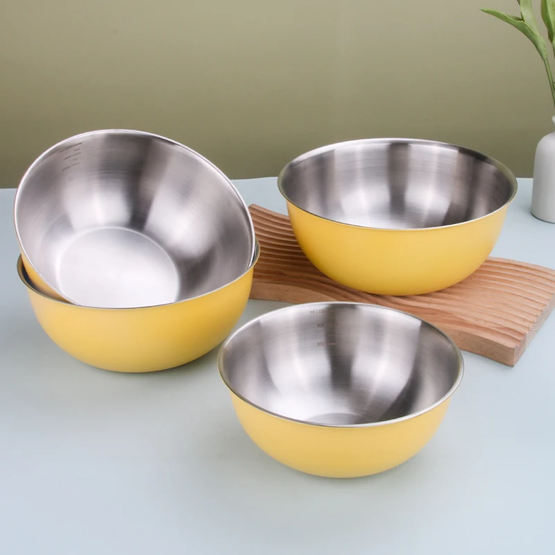Kitchen Eco Friendly Reusable Meal Prep Salad Bowl Nesting Bowls Stainless Steel Mixing Bowls Set