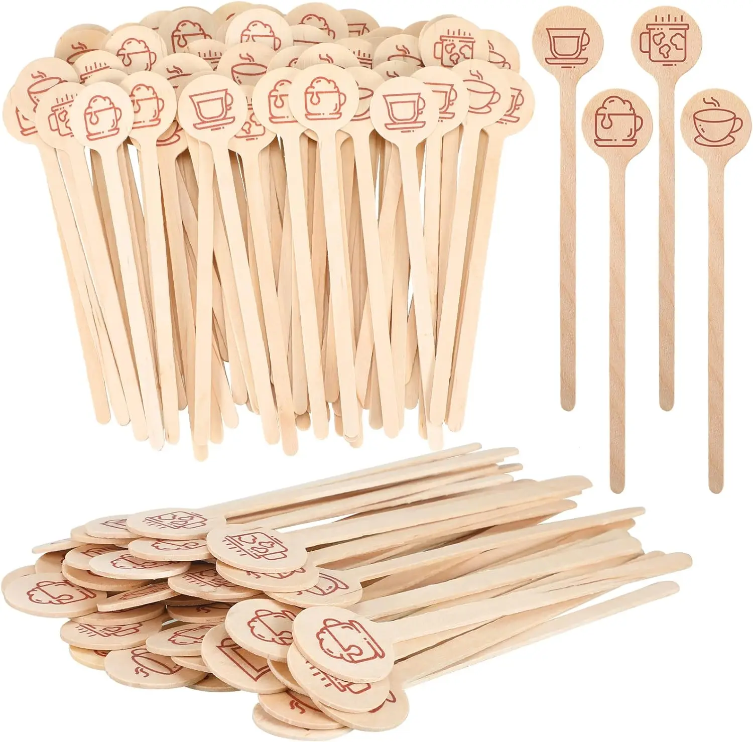 YDS Wooden Coffee Stirrer 6 Inch Disposable Wooden Cocktail Drink Stirrers Beverage Coffee Stir Sticks