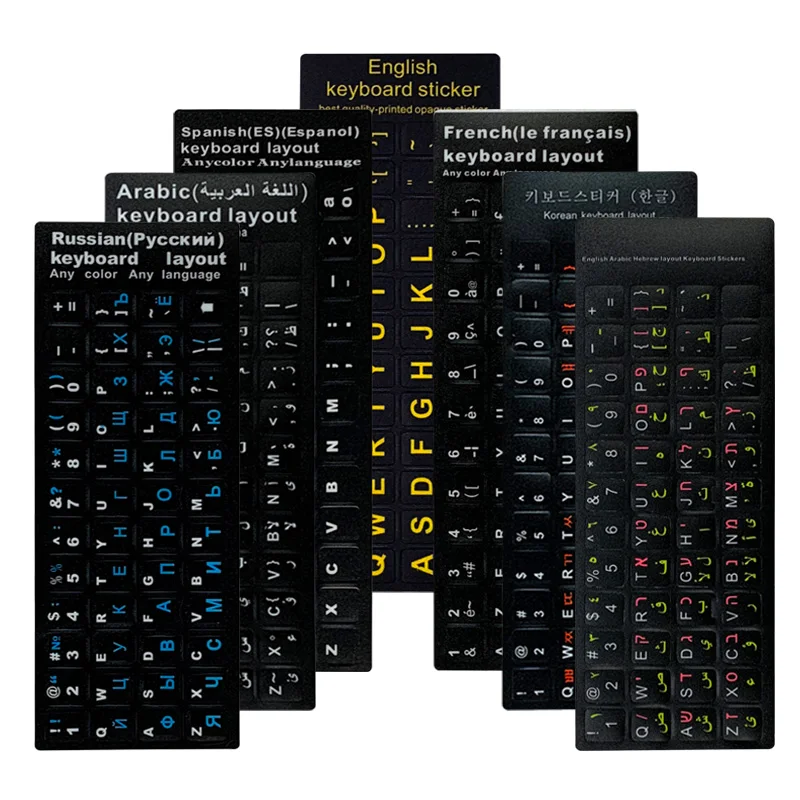 Arabic keyboard sticker English/Spanish/Portuguese/Russian Frosted Laptop Keyboard Stickers Labels