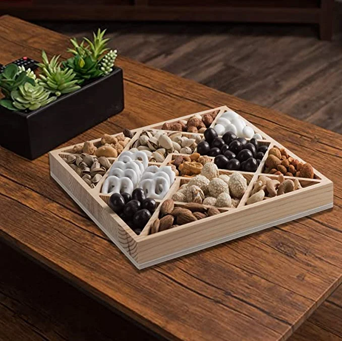 Тарелка для закусок бытовая коробка сушеных фруктов разделенная на решетку тарелка индивидуальная с аккуратными семян дыни в стиле