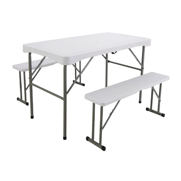 Folding Plastic Top Picnic Bench Patio for Garden Plastic Folding Beer Table Set