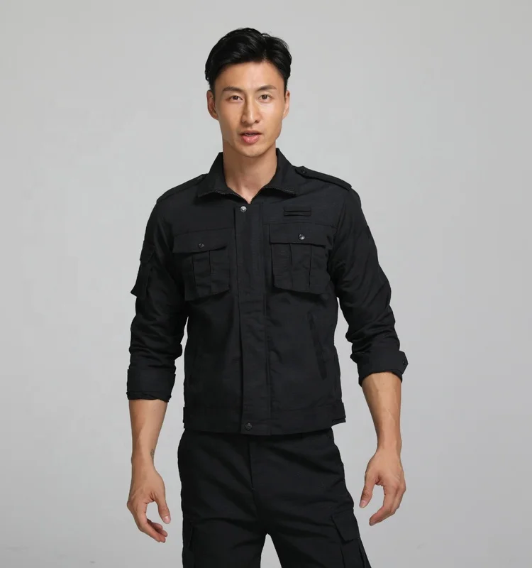 Latest Design security guard uniforms Black Long Short Sleeve Shirts and Pants work suit ripstop Uniform