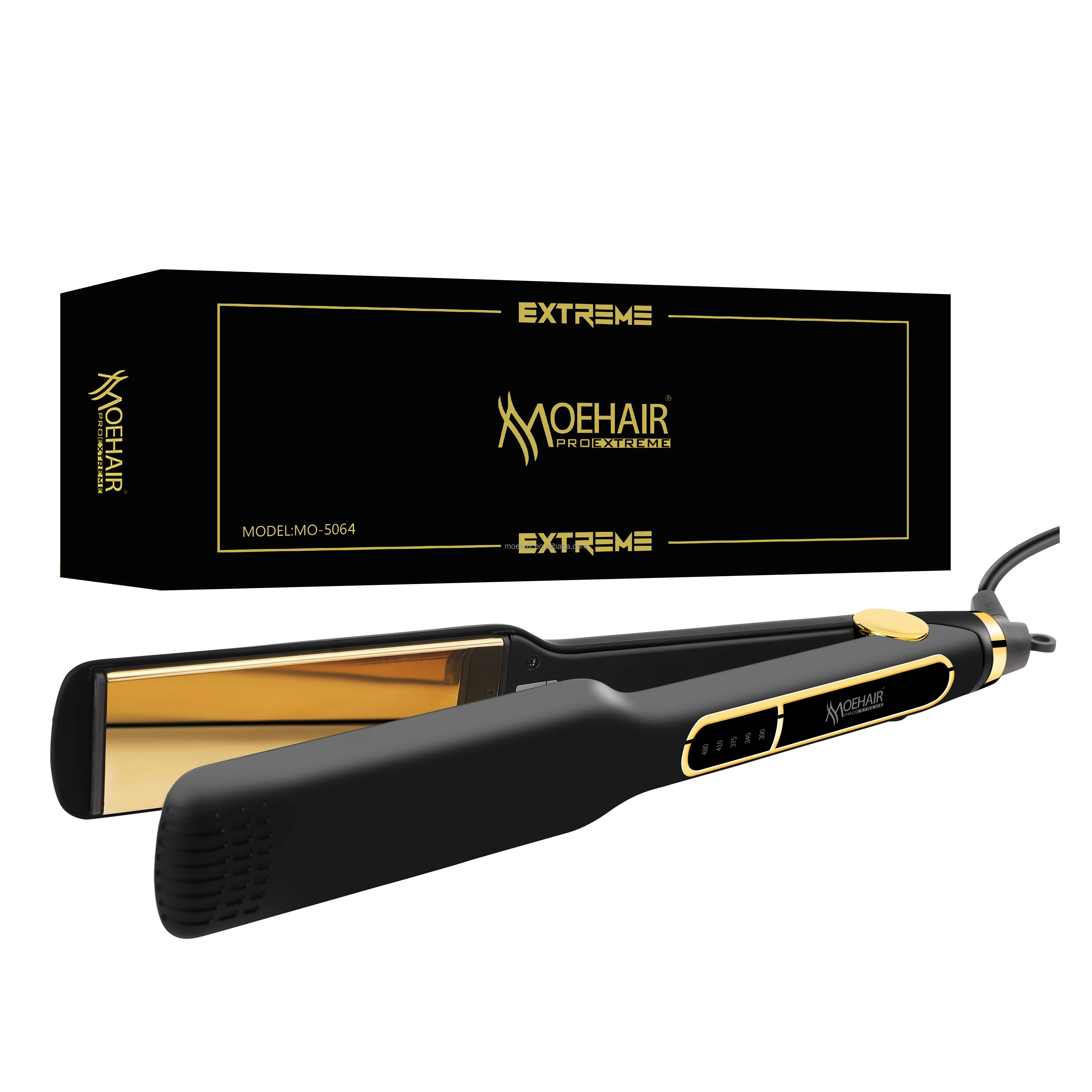 Moehair hair straighteners flat iron and curler 2 in 1 with custom box