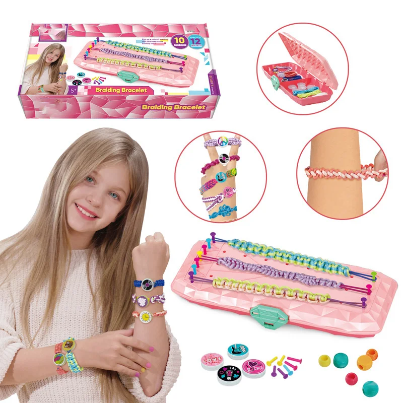 Girls DIY Bracelet Maker Toys with Beads Educational Plastic Loom for Crafts Jewelry Featuring DIY Bead for Creative Fun