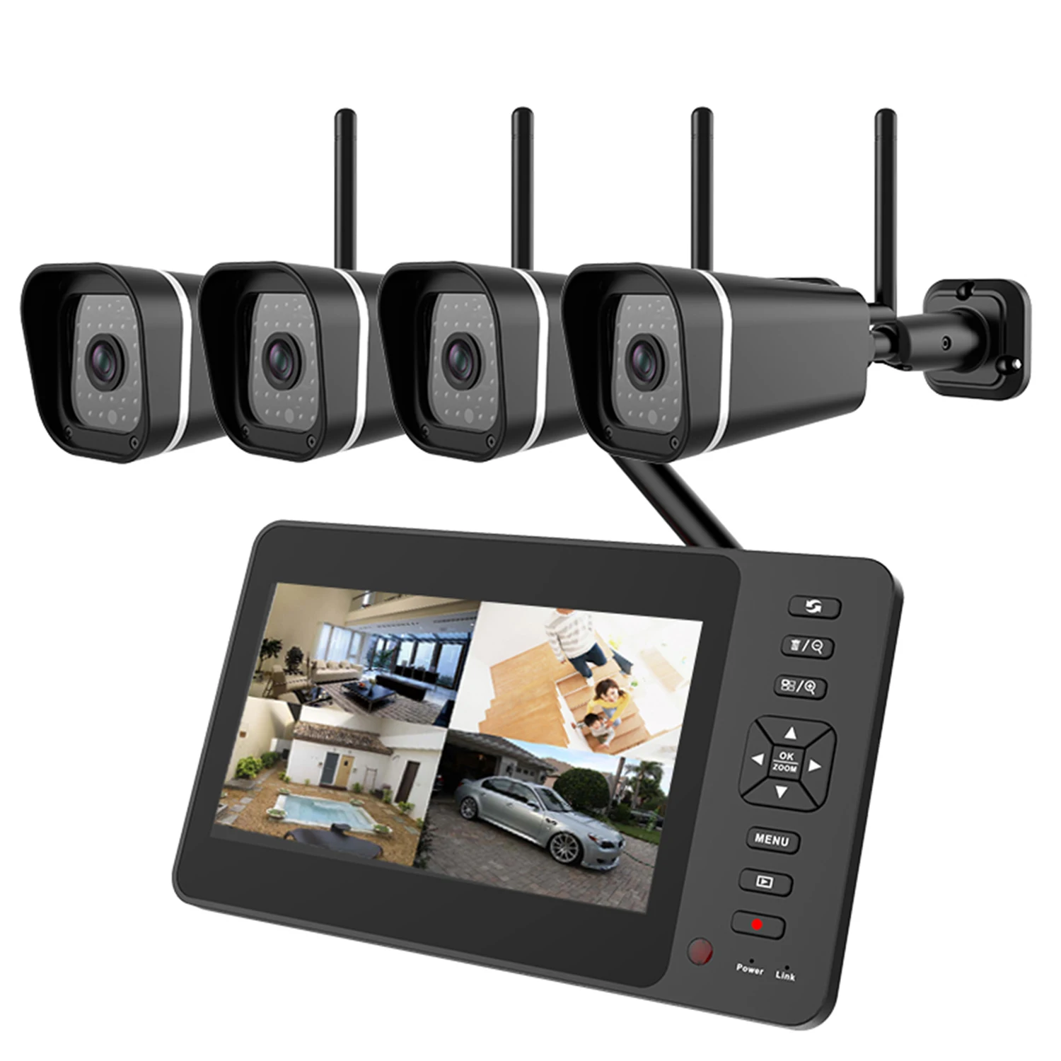 4CH HD 720P Waterproof Wireless IP Camera CCTV Security Surveillance Kit