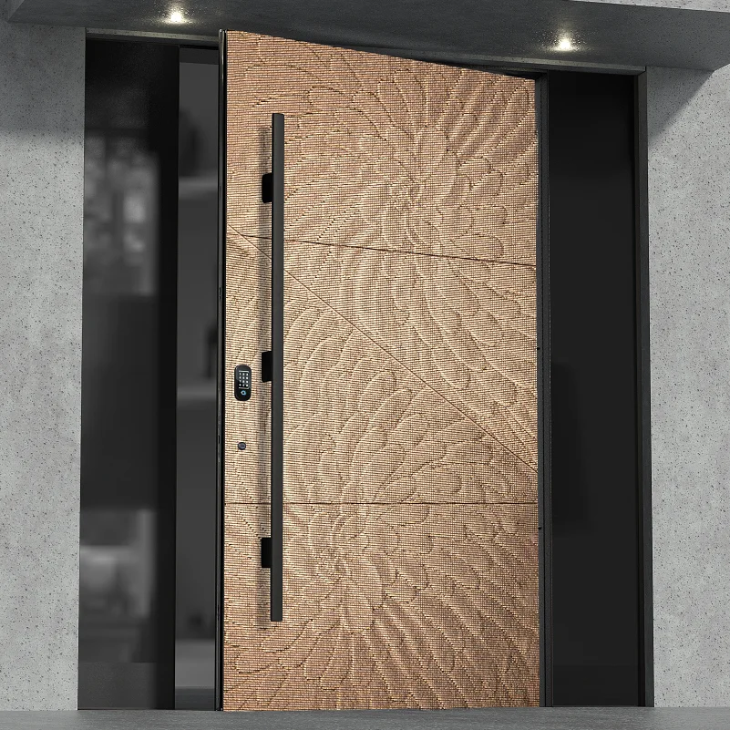 Residential armored modern design exterior security metal door competitive security door anti theft front door