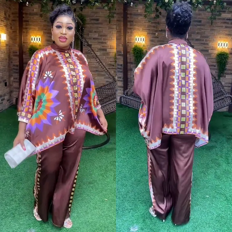 New African Clothing Plus Size Loose Maxi Dresses Women Clothing Africa Dashiki Boubou 2piece women Clothing