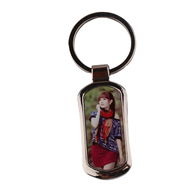 Yinsa SK018 sale custom logo metal blank sublimation rectangle zinc alloy silver keychains Sublimation Keyring