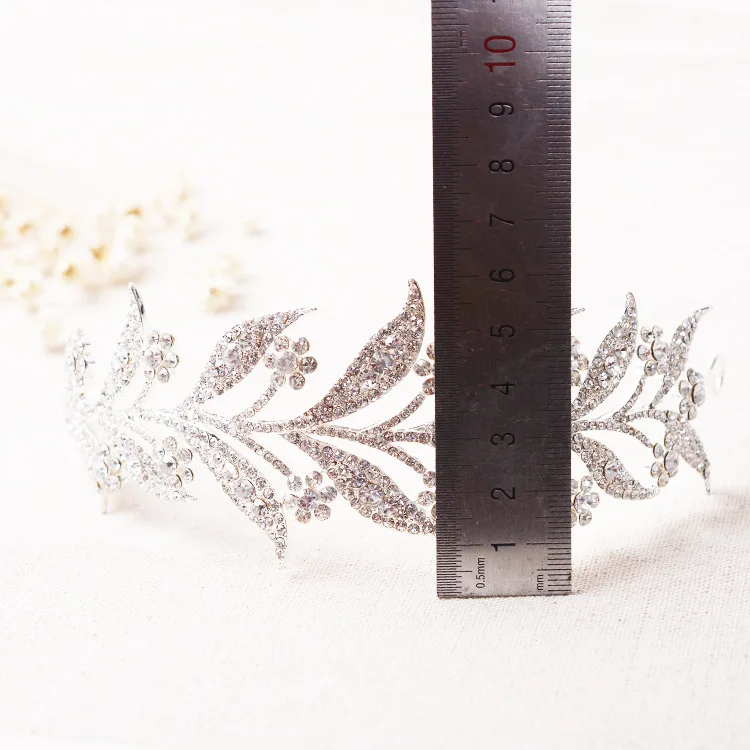 SLBRIDAL арт-деко кристаллы стразы сплав свадебная корона королева принцесса конкурс вечеринка тиара