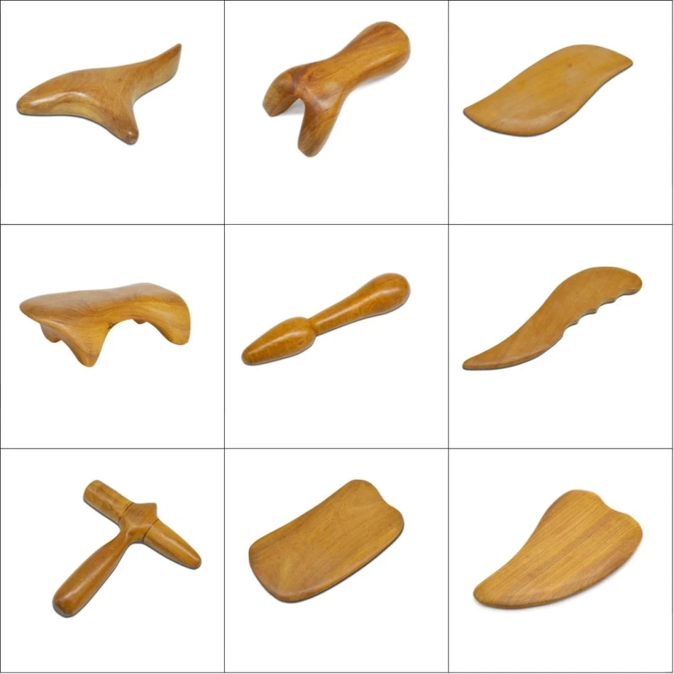 Fragrant Body Foot Reflexology AcupunctureThai Therapy Meridians Scrap Lymphatic Health Care Beech Wood Massager Tools
