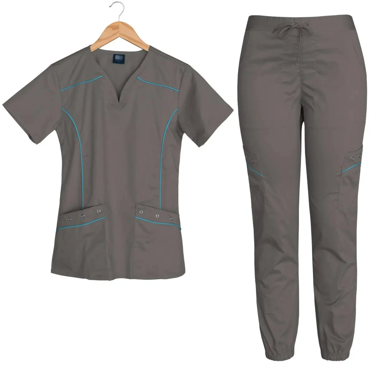 OEM Scrubs Uniforms Sets V-neck Short Sleeve Elastic Scrubs Suit Tops Nursing Jogger Sets Women Scrubs Nurse Hospital Uniform