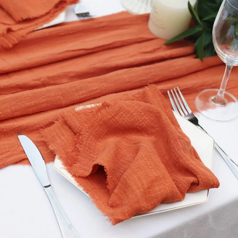 Long Cotton Linen Table Runners for Rustic Home Decorations Dining Room Wedding Decor