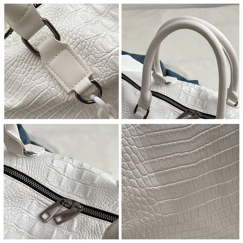 Designer Luxury Travel Pink Weekend Overnight bag Crocodile Leather Travel Bag Women Duffel BagWaterproof Shoulder Bag