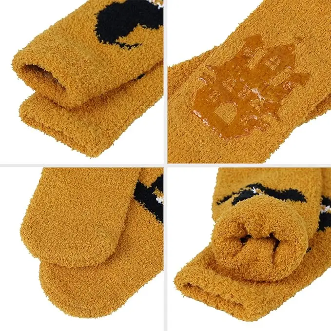 Halloween Day Fuzzy Socks for Women Slipper Fluffy Microfiber Socks Casual Home Winter Warm Sleeping Cozy Crew Sock