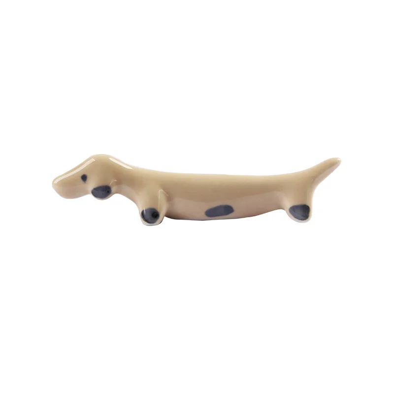 Cute Ceramic Dachshund Dog Chopsticks Holder Dachshund Dog Dinner Spoon Holder Knife and Fork Holder