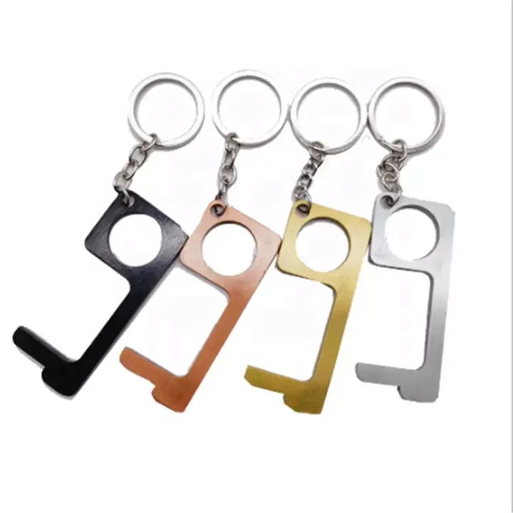 Custom non-contact elevator door opening tool self defense keychain