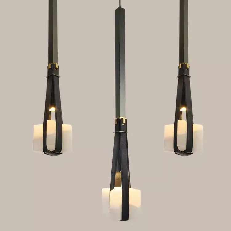 2025 Hanging light Modern minimalist restaurant chandelier Nordic living room designer bar cafe creative art resin leather lamps