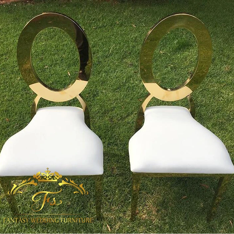 Gold frame stainless steel round back wedding and event chairs