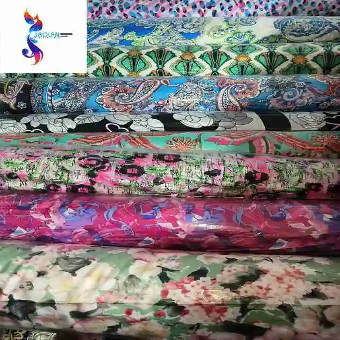 Новое поступление в наличии спандекс атласная ткань с принтом оптовая продажа полиэфирная шелковая