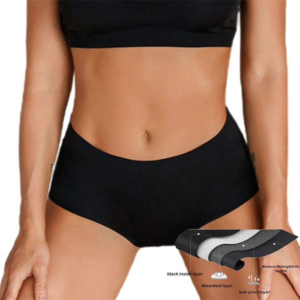 Woman Underwear Menstrual Leak Proof Period Panties 4 Layers Cotton Hipster Physiological Menstrual Underwear Period Panties