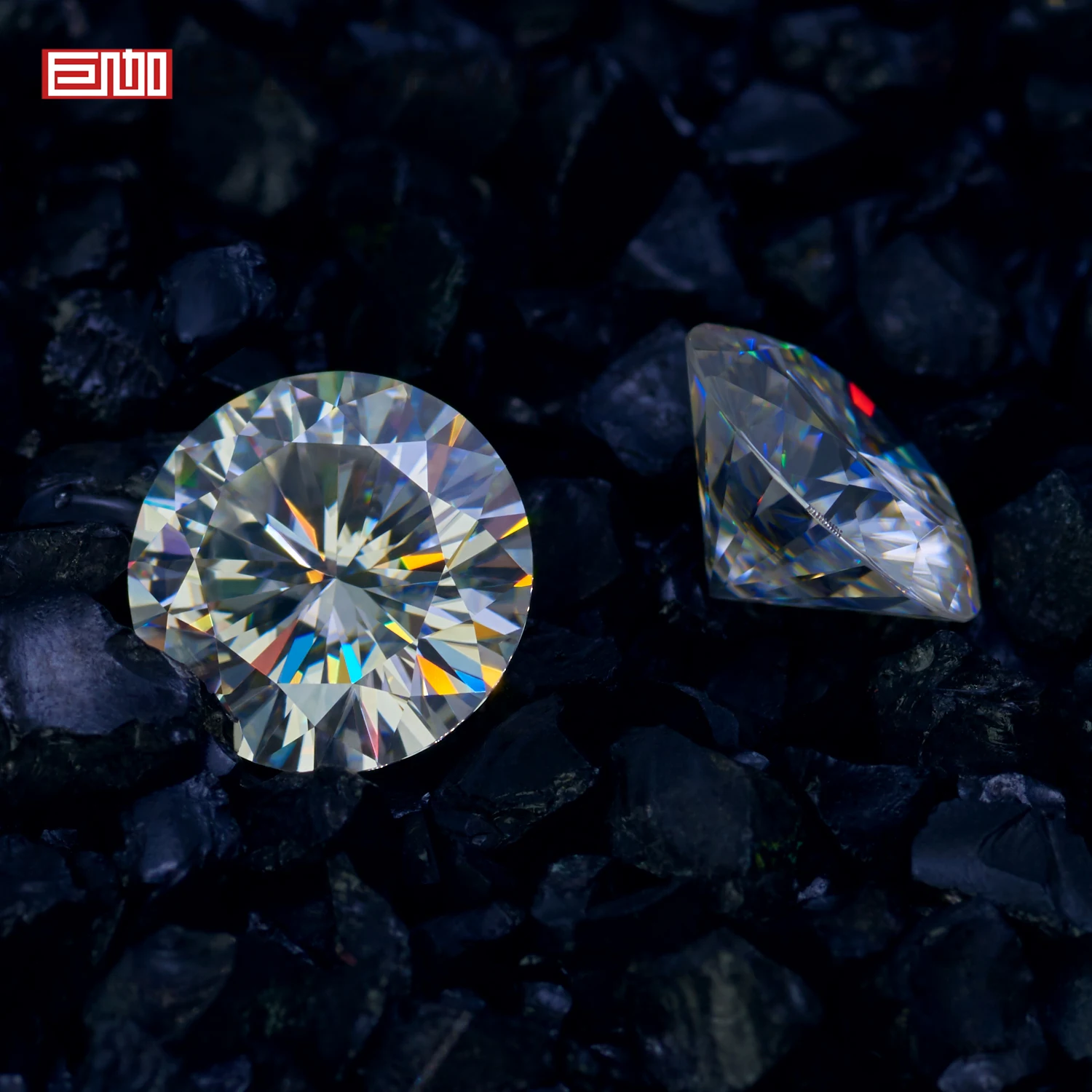 GIGAJEWE Round cut moissanite White D color VVS1 With GRA Certificate 10 Hearts and Arrows Cut synthetic gemstone