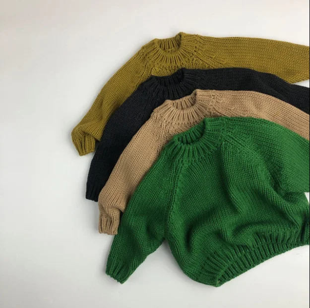 
Solid 100% Organic Cotton Unisex Winter Baby Sweaters 