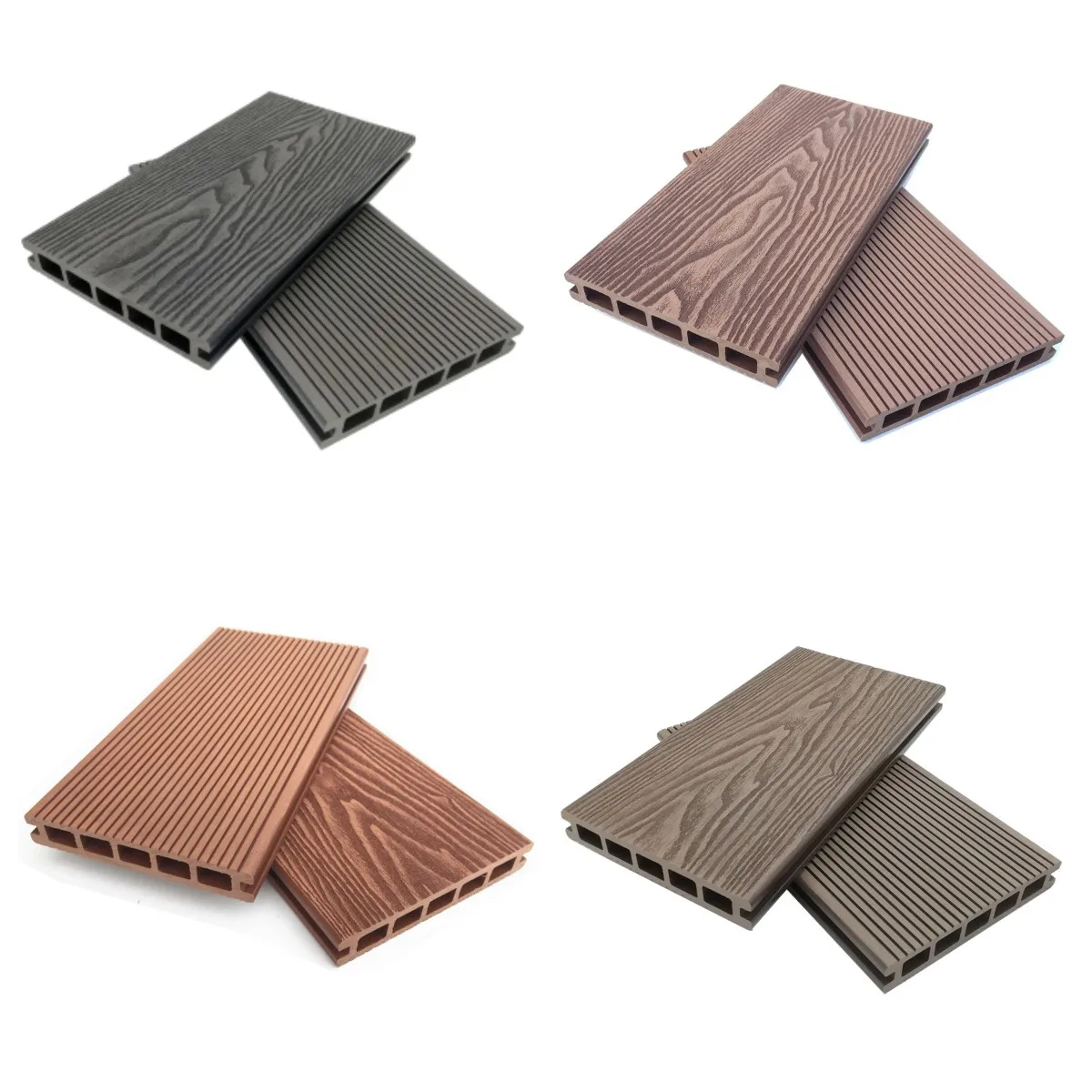 3D embossing deck wpc Golden teak wood grain Long lasting WPC composite decking