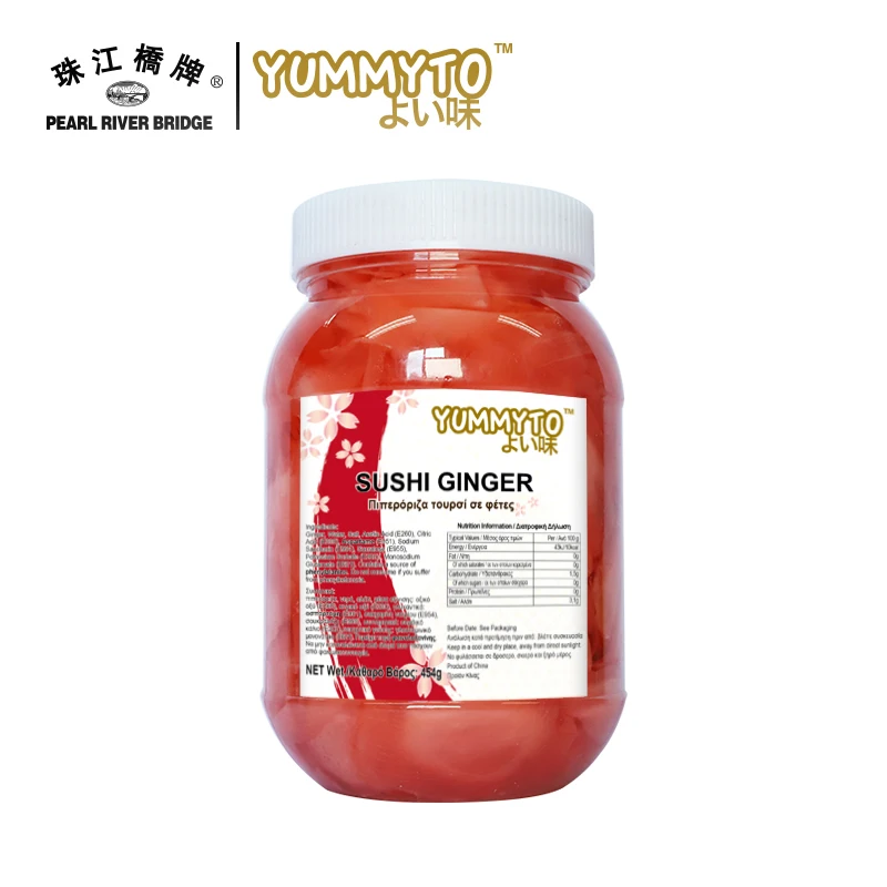 Sushi Ginger Slice Pickled Ginger Hot Sale Factory Price 5g*200 YUMMYTO BRAND Red Vinegar Preserved from CN;SHN Bag Packaging