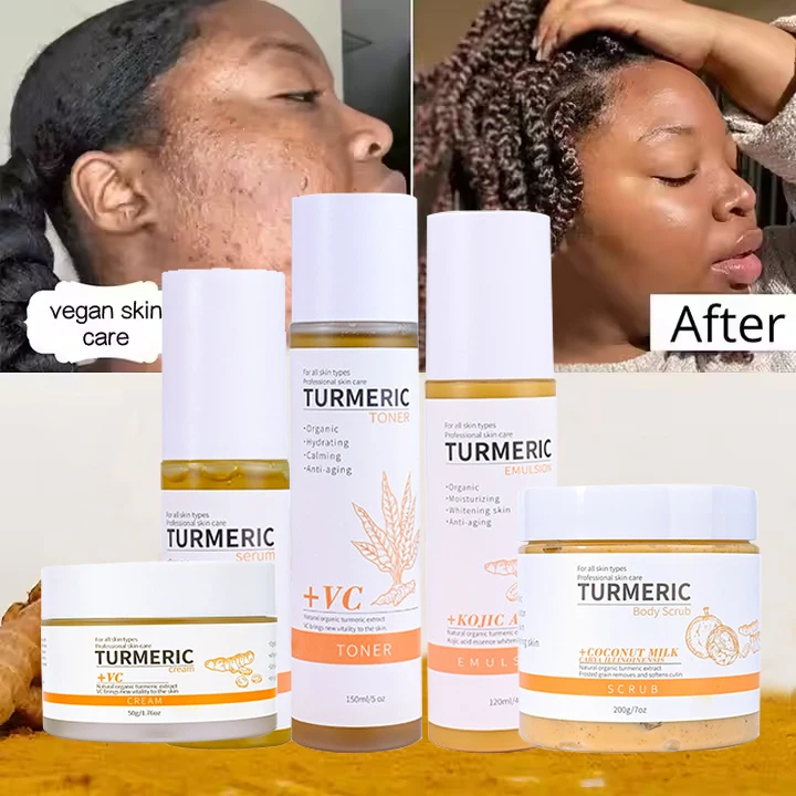 Turmeric Skincare Set Products Turmeric Ntioxidant Repair Cream Creme Essence Oil Original Whitening
